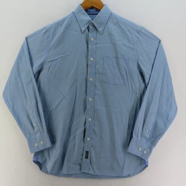 GAZMAN Shirt Mens Adult Size Small Blue Green Long Sleeve Button Up Casual