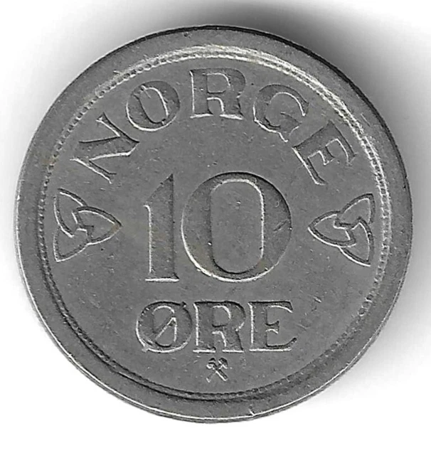 Coin from Norway, 1957, 10 Ore