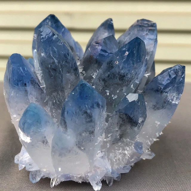 459g  New Find blue Phantom Quartz Crystal Cluster Mineral Specimen Healing 9