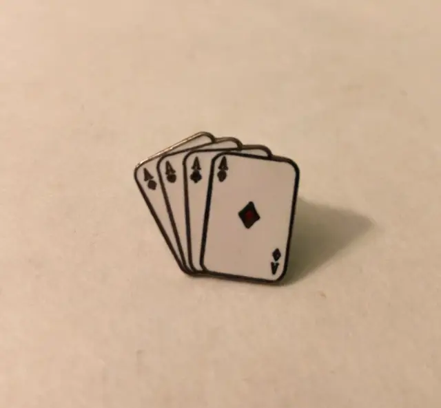 Vintage Mafco Aces Lapel Pin Enamel Poker Cards Gambling