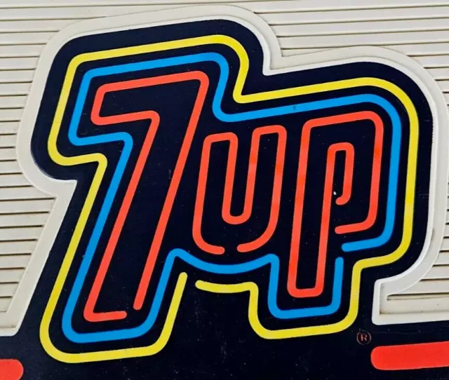 Vintage 7up Menu Board Sign Day Glow Diner Gas Station Store Advertisement