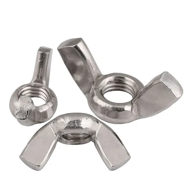 50pcs Wing Nuts M6 M8 Full Metal DIN315 Butterfly Nut A2-304 Stainless Steel