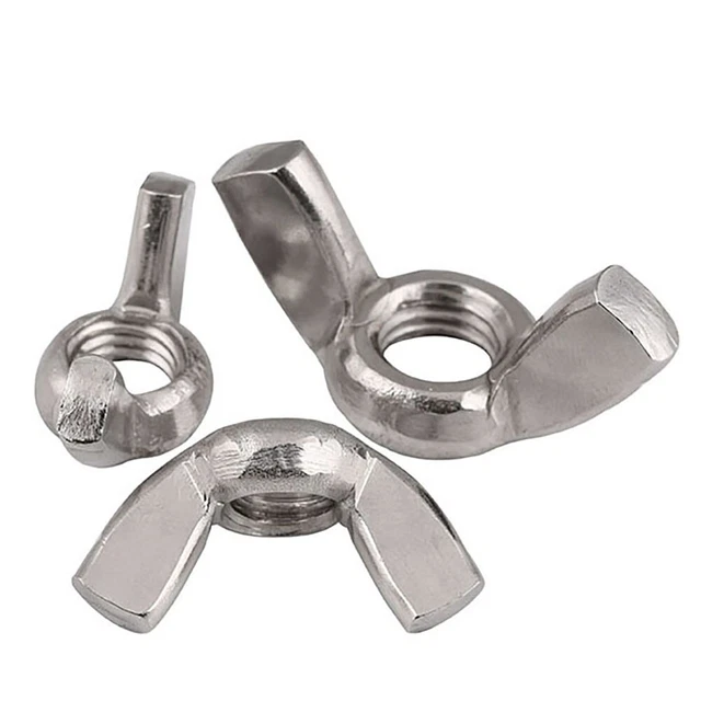 50pcs Wing Nuts M6 M8 Full Metal DIN315 Butterfly Nut A2-304 Stainless Steel