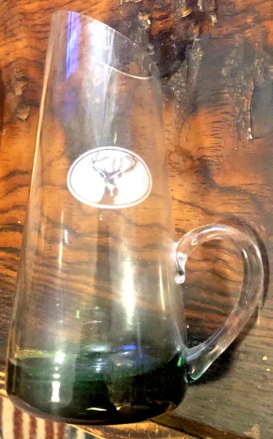 1 Source Incorporated Hand Blown 6.75" Glass Pitcher Stag Barware Man Cave