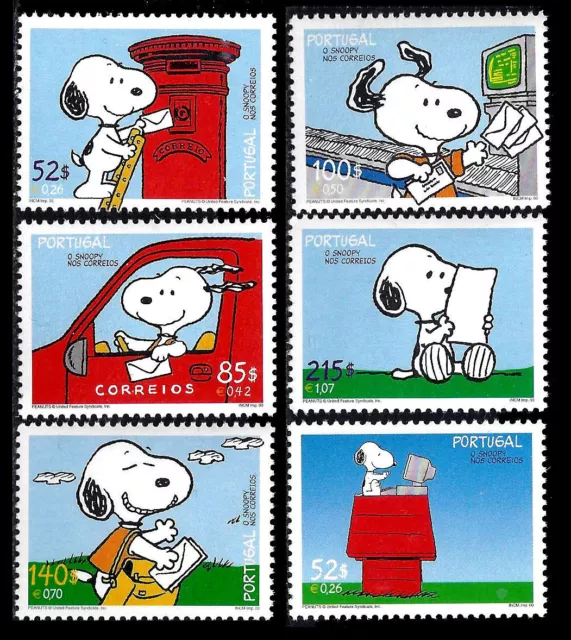 Portugal - Set of 6 Snoopy stamps - Peanuts - MNH