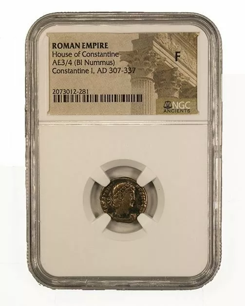 Roman AE3/4 of Constantine I, the Great (AD 272-337) NGC(F);Roman Coin Slab