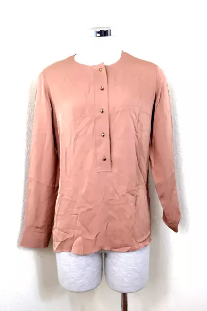 GUCCI Old Rose Silk Long Sleeve Tunic Top Blouse Small 38 4 5 6