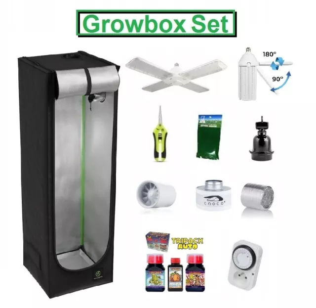 Growbox Komplettset Set 60x60x140cm Gewächshaus Zuchtzelt Pflanzenzelt Indoor