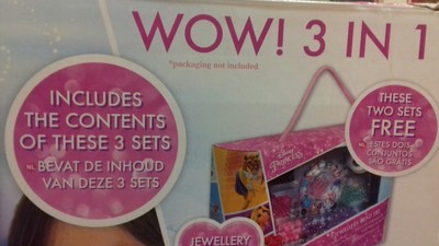 Disney Princess 3-in-1 Bumper Bead Activity Set Hair beader, Jewellery, Glow NEW 5