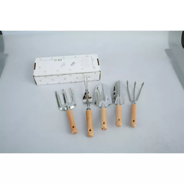 5Pcs Garden Tools Set Miniature Planting Tool with Wood Handle Portable daSFC