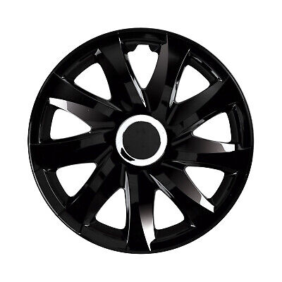 14" Wheel Trims Covers Hub Caps Set of 4 Super Resistant 14 inch Black Gloss UK
