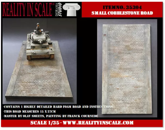 Reality In Scale 1/35 Small Cobblestone Road (15 x 27 x 0.8cm)