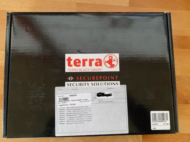 TERRA  "BLACK DWARF" STD BTO G3 System 1100638   - UTM Firewall & VPN Gateway