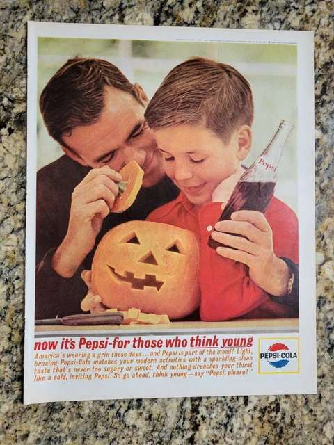 1963 Pepsi Cola Soda Vintage Print Ad - America's wearing a grin these days...