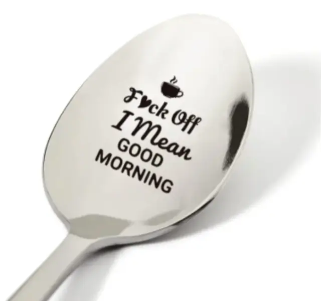 1pc I Mean Good Morning Teaspoon - Novelty Fun Friend Relative Work Gift Present