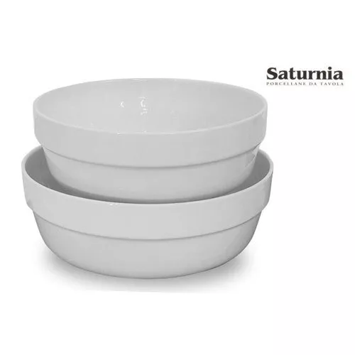 SATURNIA Saladier Bol Empilable Rome 18cm Blanc Porcelaine 5614018