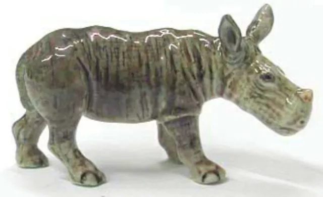 Northern Rose MIniature Porcelain Animal Figure Rhino Calf R176