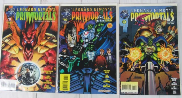 Leonard Nimoy's Primortals #9-11 1995 Tekno Comics Lot of 3 Comics