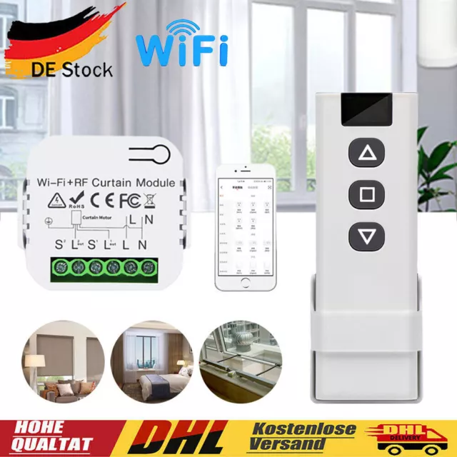 Wifi RF Vorhangsc Schalter Tuya Smart Life Rollladen Modul 433mhz +Fernbedienung