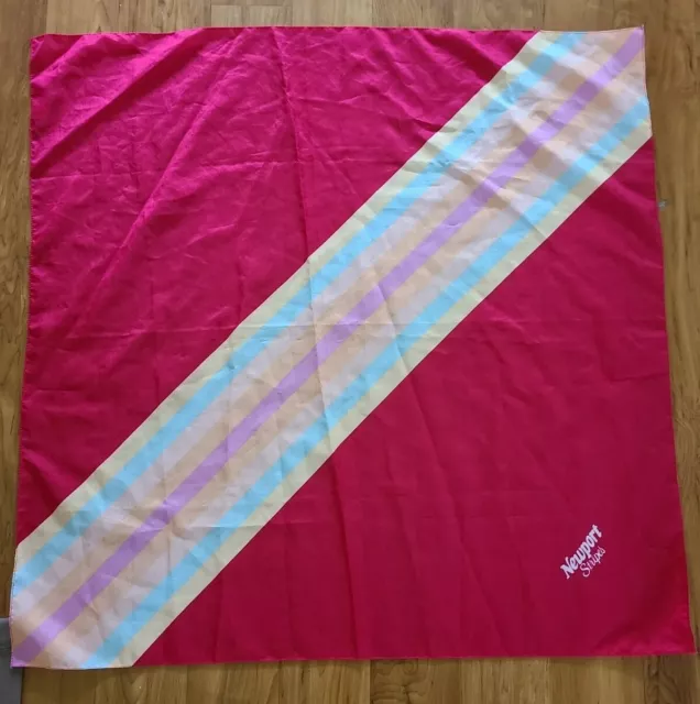 Vintage Newport Stripes Pink Rainbow Stripe Cigarette Ad Scarf/Bandana