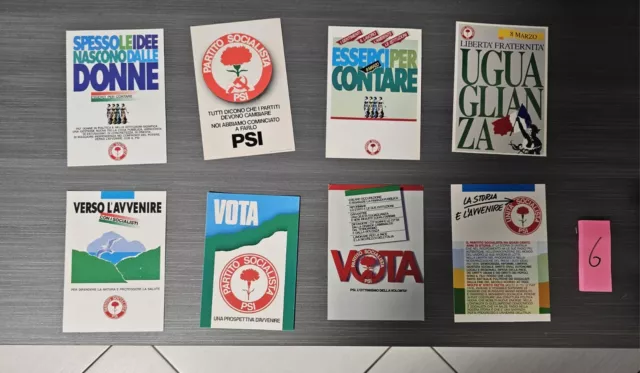 Cartoline Psi Partito Socialista Italiano 8 Cartoline Politica