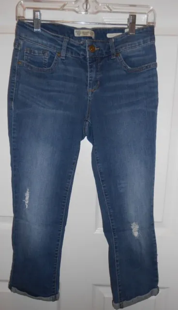Vintage America Blues Boho Cropped Distressed Jeans - Women's Size 2/26