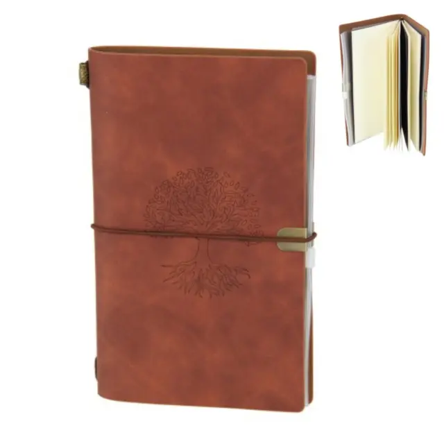 Journal Antique Paper Notebook Brown Tree of Life Cover 20x12cm 1pce