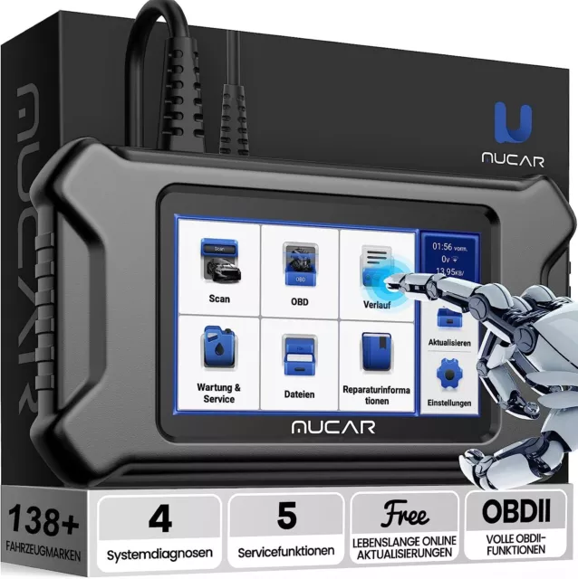 MUCAR CS4 Auto Scanner ABS SRS ECM TCM Profi OBD2 Diagnosegerät Auslesegerät DE