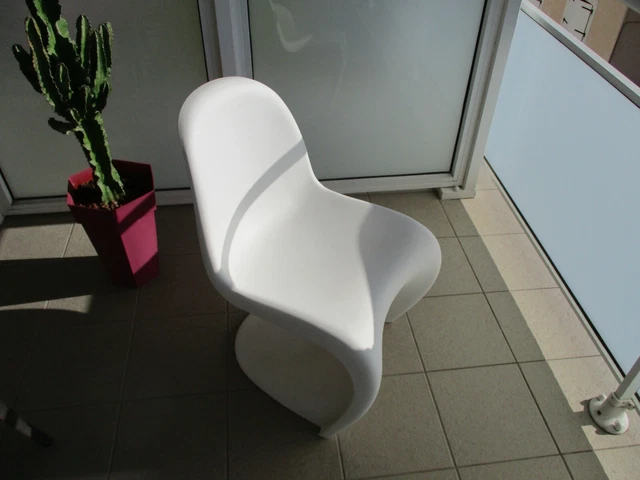 Chaise Panton Verner – Blanc Mat, Design Art Déco, Occasion Impeccable (x6)
