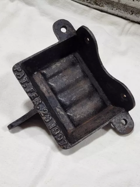 Antique Cast Iron Wall Mount Soap Dish Patent February 23 1897 Architectural