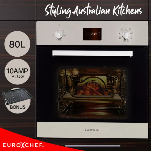 EuroChef 80L OvenFan Forced Wall Built in Electric Stainless Steel