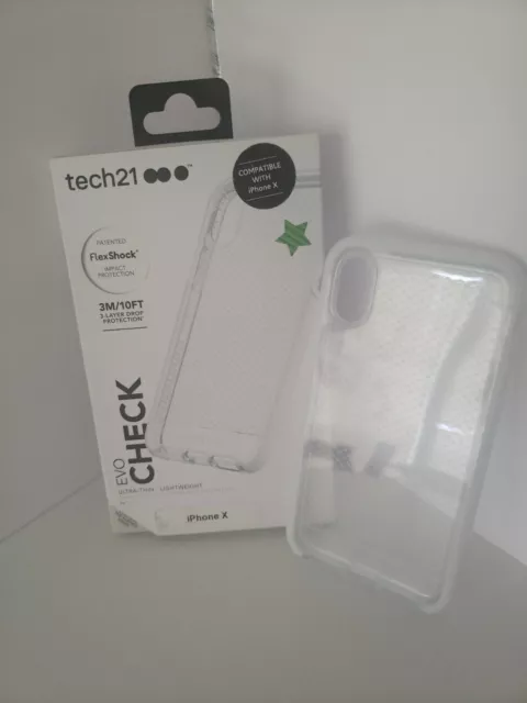 tech21 Evo Check Series Case for iPhone X (Clear) Ultra-Thin and Lightweight