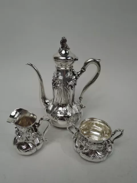 Kerr Caffè Set 486 Antico Arte Nouveau Turco Americana Argento Sterling