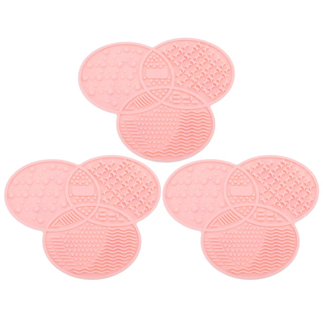 3 piezas Limpiador de cepillos cosmético Maquillaje Pincel Alfombra de limpieza Lavadora con