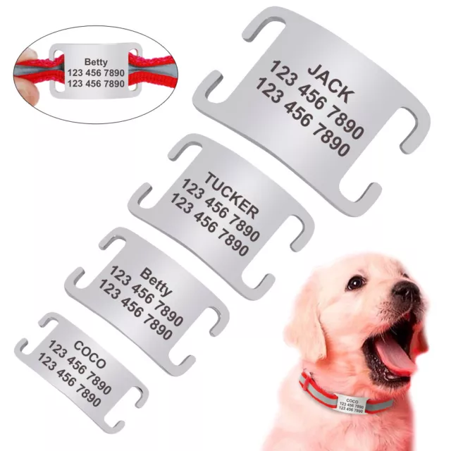 Custom Engraved Personalized Pet Tag Slide On ID Dog Cat Name Tags for Collars