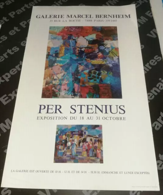 Plakat Art Ausstellung Per Stenius Galerie Marcel Bernheim 1970