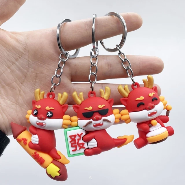 ZODIAC DRAGON YEAR Keychain 2024 Chinese Dragon Keyring New Year Gifts