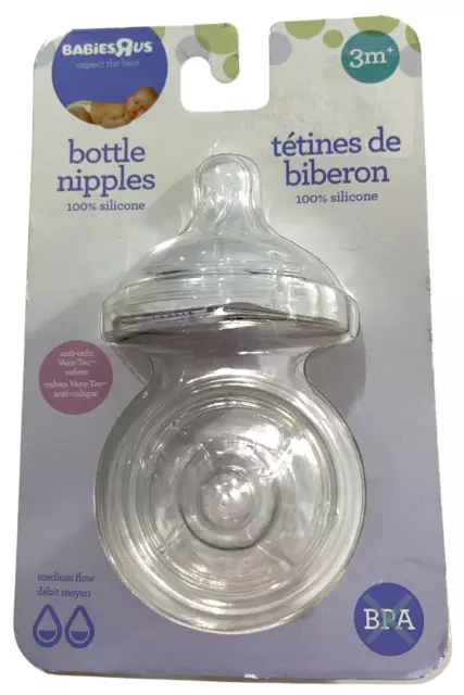 8pk Babies' R US Baby Flasche 100% Silikon Nippel, Alter 3M+ Medium, Bpa Frei 9z