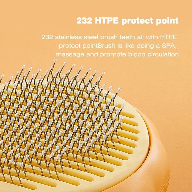 Pet Hair Brush  Pumpkin Dog Cat   comb Deshedding Self Cleaning Brush 6