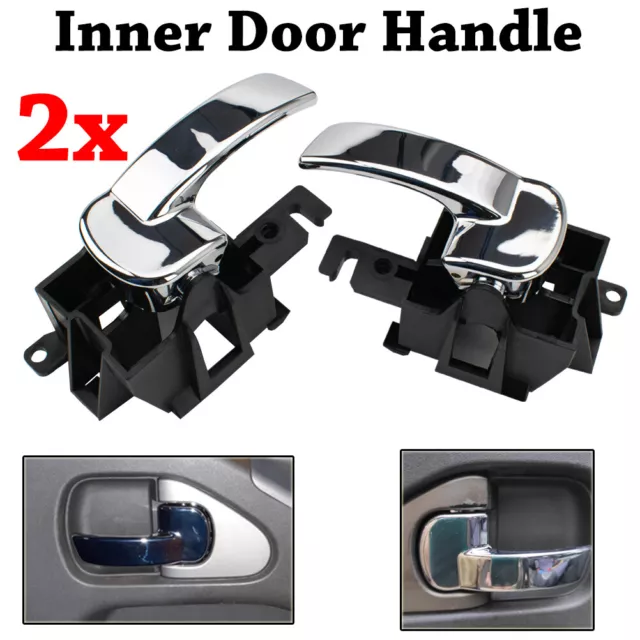 2Pc Inner Door Handle Left/Right Front Rear For Nissan Navara D40 Pathfinder R51