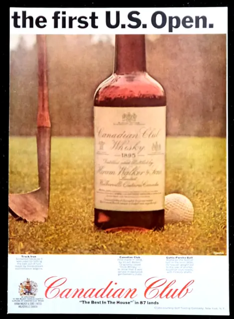 Canadian Club Whisky 1966 Vintage Print Ad U.S. Open Golf