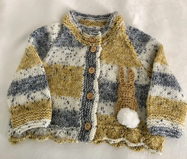 Easter Baby/ Rabbit Cardigan/ 3 - 6 months/ Unique Design/Handmade