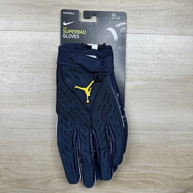 NIKE JORDAN SUPERBAD NCAA Michigan Wolverines Football Gloves DX5190