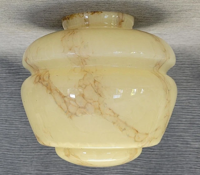 Antigua Pantalla Vidrio Cubierta Lámpara Mármol Art Deco Lámpara Colgante Lámpara De Techo Años 30