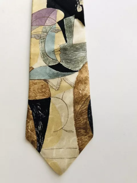 Vintage Rare Pablo Picasso Collection Mens Tie Silk Hand Spadem Made In Italy