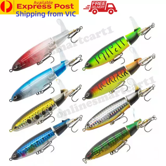 Topwater Fishing Lure Whopper Popper Floating Rotating Tail Artificial Baits