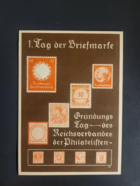 Briefmarken Ansichtskarte 1. Tag der Briefmarke, Gründungstag des Reichsverband