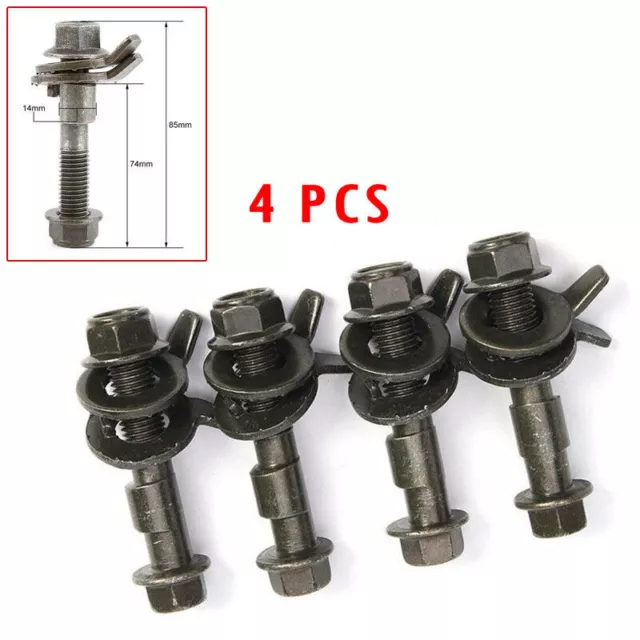 14mm/0.55"Car Four Wheel Alignment Adjustable Camber Cam Bolts 10.9 Intensity×4