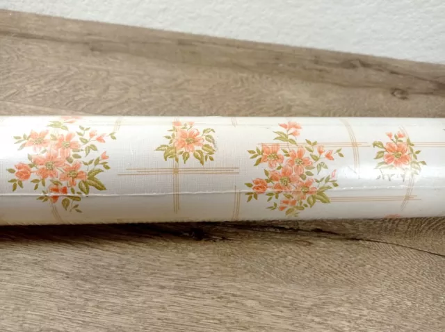Rouleau Papier Peint fleur orange ancien tapisserie vintage Roll wallpaper neuf 3