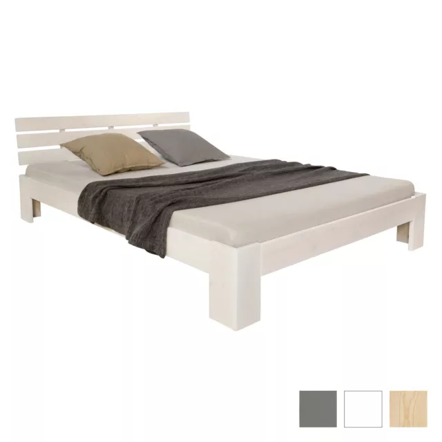 Bett Holzbett Lattenrost Doppelbett Bettgestell Massiv Einzelbett Homestyle4u